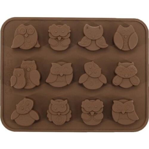 12 Cavity Owl Chocolate Mold For Candy Jelly Cookie Fondant Mold Non Stick Baking Mould DIY Cake Decoration Tools