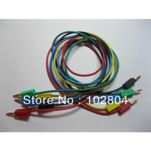 250 pcs 2mm Gold Plated banana plug Test Cable 5 color Length 50cm