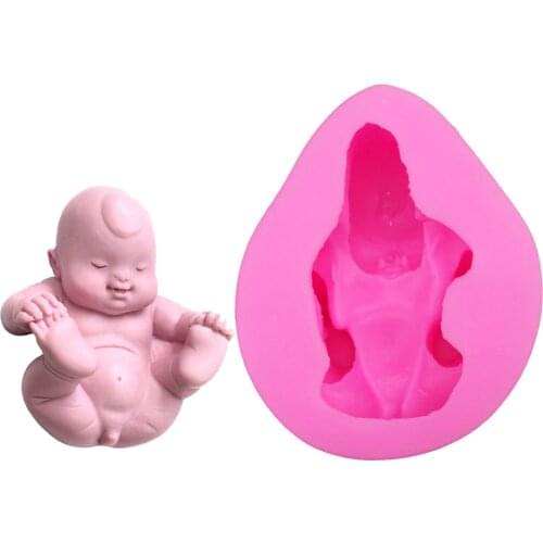 3D Boy Baby Silicone soap Mould Fondant Mold For Cake Decorating tools Modeling Embossed Mold T0273