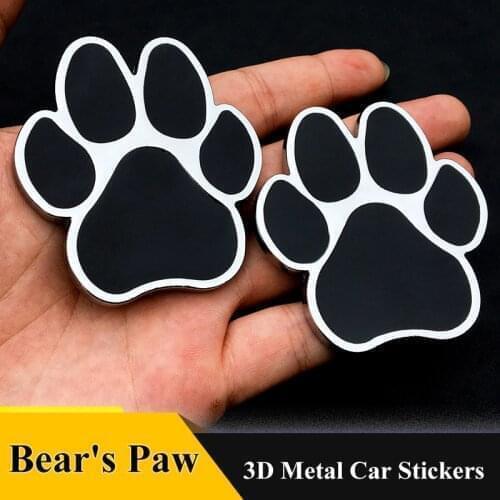 3D Metal stickers Bears Paws Car Trunk Auto Trunk Emblem Badge Sticker Decals,Universal Car Accessories Decorations Stickers