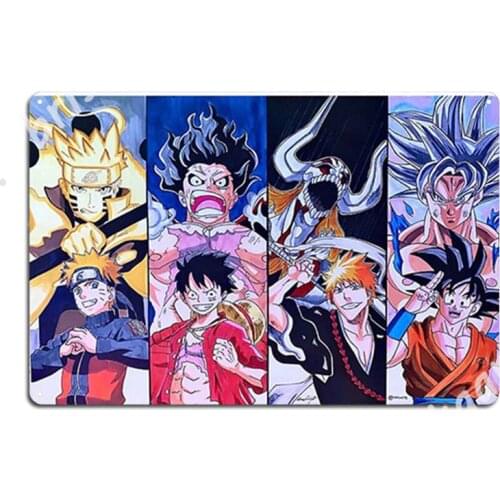 Anime Drawing Big 4 Metal Signs Plaques Kitchen Cinema Living Room Retro Tin sign Posters
