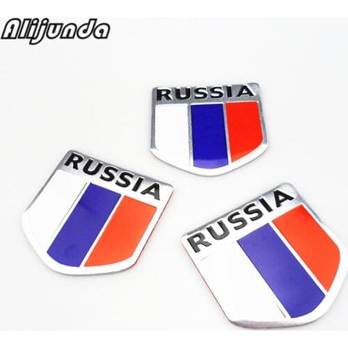High quality Russia car sticker 3d flag logo, Label sticker accessories for Toyota Camry Corolla RAV4 Yaris Highlander/Land