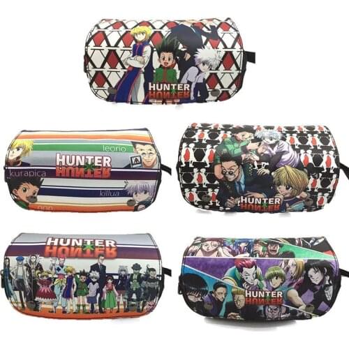 Anime hunter x hunter double zipper pencil case school supplies Large-capacity pencil box for students Student opening gift