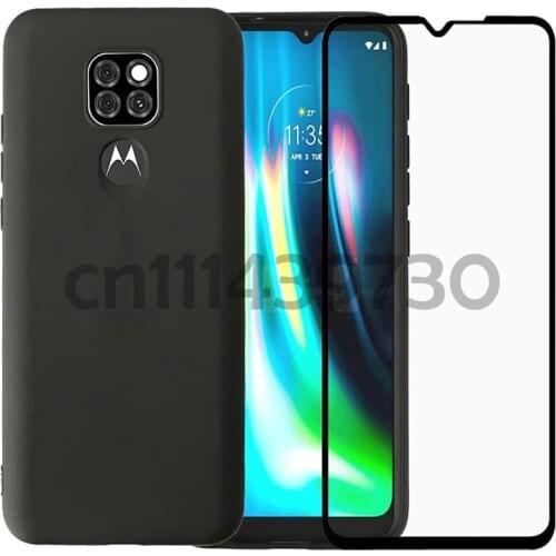 For Motorola E7 Plus Case For Motorola G9 Luxury Soft TPU Phone Case With Tempered glass For Motorola G9 Play