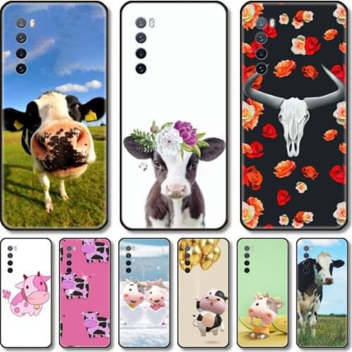 Cows Phone Case For Huawei Nova 2 3 4 5 6 7 8 SE i E Pro Lite black cell shell
