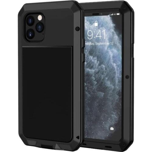 Luxury Doom armor Metal Aluminum Phone Case for iPhone 11 Pro XS MAX XR X 6 6S 7 8 Plus 5S SE Full Body Cover Shockproof Fundas