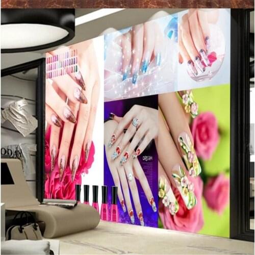 Customized wallpaper for walls Beauty salon nail salon background wall modern wallpaper for living room