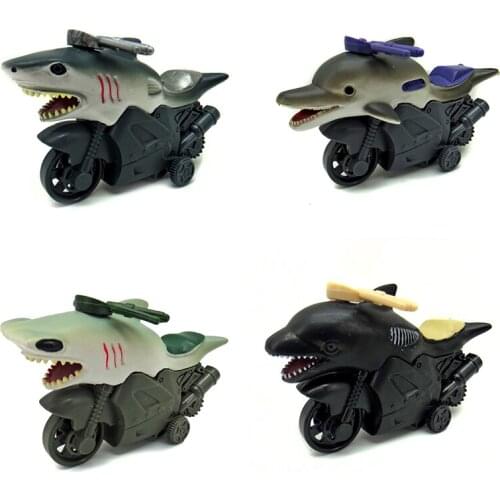 Pull Back Inertial Marine Life Model Motorcycle Kids Birthday Party Toys For Children Motorcycle Model Collection for Boys Toys