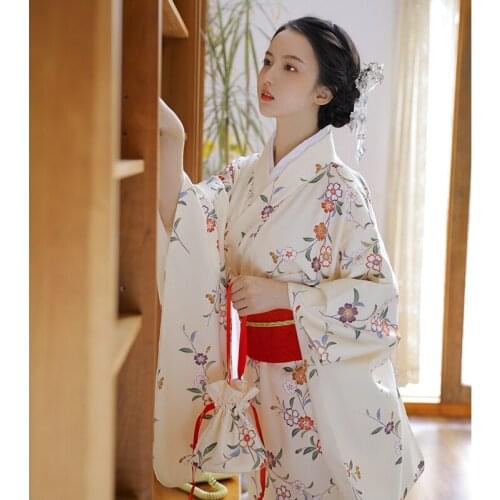 Womens Japanese Traditional Kimono Green Beautiful Floral Prints Classic Long Sleeve Yukata Photography Dress Cosplay Clothing
