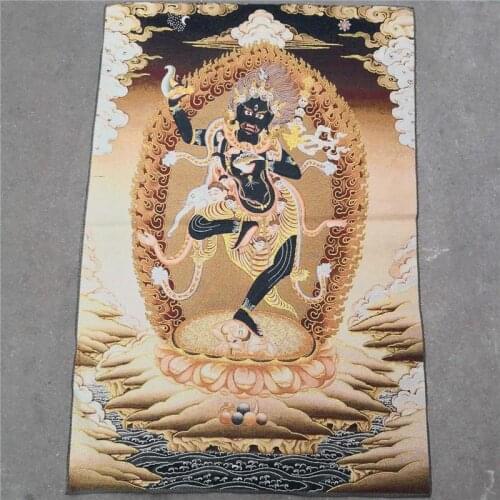 China old Tibet silk Thangka like hanging painting fengshui Tibetan Buddha statue