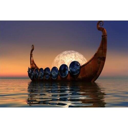 Viking Ship DIY 5D Diamond Painting Full Square/Round Mosaic 3D Embroidery Christmas Art Pictures Wall Decor Sticker Gift CV598