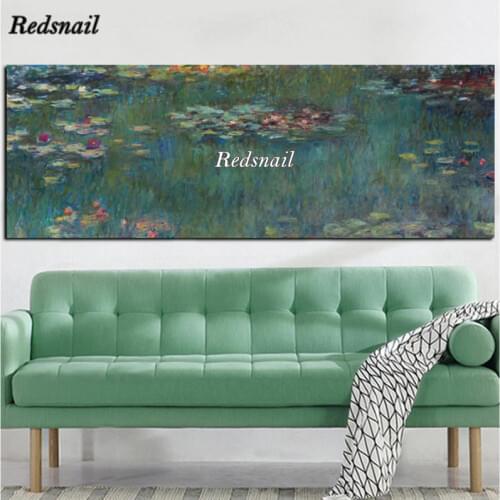 Monet Lotus Full drill diamond embroidery diy diamond painting 5D square diamond mosaic moderan Impressionist Wall Art EE039