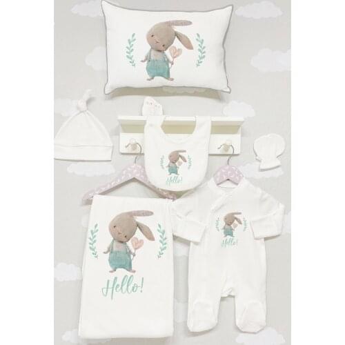 Organic 5 Piece Jacquard Hospital Output-For Baby Series Baby Set Lux 100 Cotton High Quality