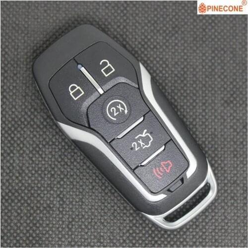 PINECONE Key Case for Car FORD MONDEO 2.0T KUGA MUSTANG 2015 EDGE Car Key Styling 5 Button Silver Tape Replace Key Shell Fob