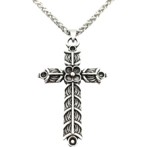 Religious Cross Pendant Viking Amulet Talisman Jewelry Gothic Accessories Mens Goth Necklace