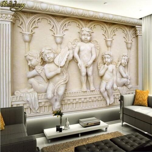 Beibehang Custom Photo Wallpaper Mural Wall Sticker European Relief Angel Background papel de parede Mural wall paper home decor
