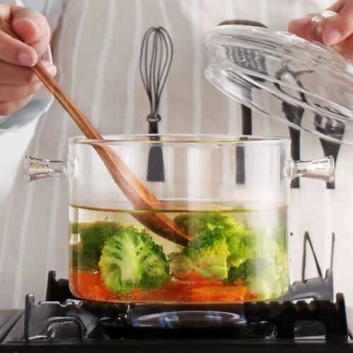 Transparent Glass Soup Pot With Lid Household Kitchen Vegetable Salad Cute Soup Pot Cooking Utensilios De Cocina Cookware BC50TG
