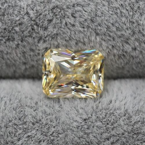 Rectangle oblong shape cushion cut light yellow zirconia beads loose fancy vivid yellow stones DIY jewelry making