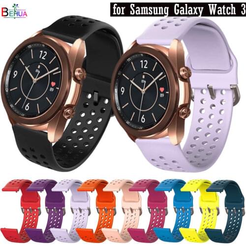 20mm Silicone WatchBand for Samsung Galaxy Watch 3 41mm Strap Replace bracelet for Amazfit BIP youth / GTS / GTR 42mm wristStrap