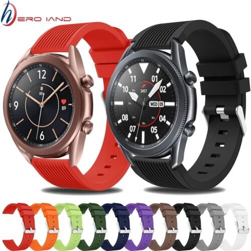 Sport Silicone strap for Samsung Galaxy Watch 3 41mm Bracelet for galaxy watch 3 45mm S3 Frontier S2 Watchbands Correa ремешок