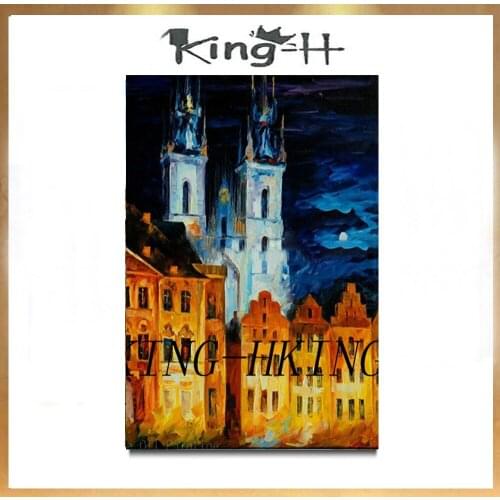 Modern Abstract Building Oil Paintings Impression House Oils Artwork Home Decor Wall Picture Art 100% Handmade Canvas Painting