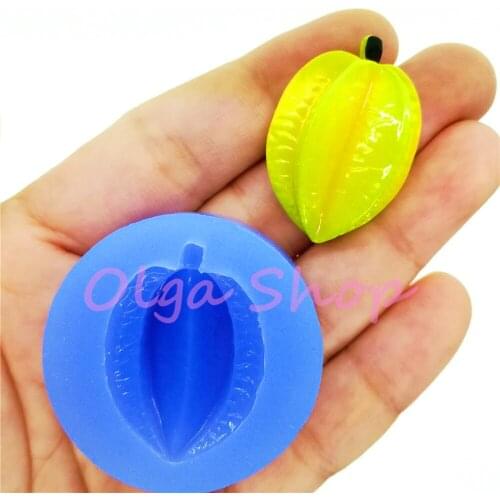 SYL183 32.5mm x 22.8mm Carambola Silicone Mold Fondant Cake Decoration Candy Resin Clay Earrings Necklace Craft Soap Candle