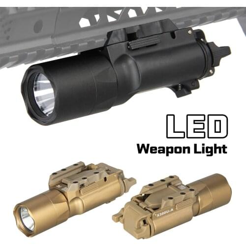 Tactical X300 Ultra LED Weapon Light Pistol Lanterna Airsoft Flashlight with Picatinny Rail for Hunting Tan color gz150040