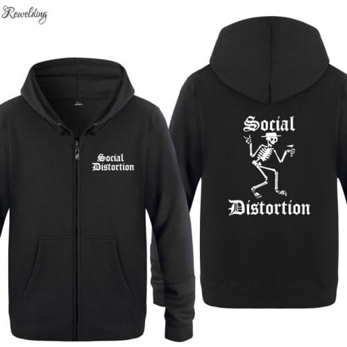 Heavy Metal Rock SOCIAL DISTORTION Hoodies Men Hip Hop Fleece Long Sleeve Zipper Jacket Sweatshirt Tracksuit Moleton Masculino
