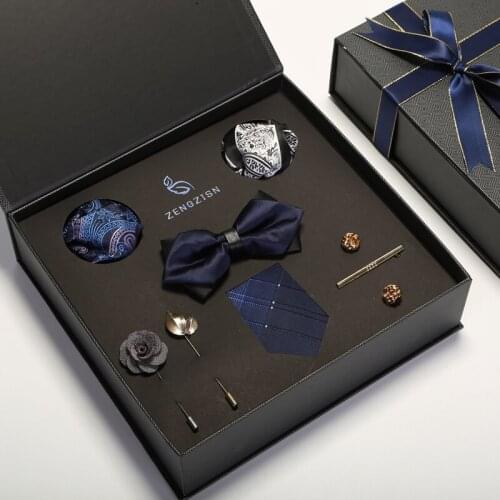 High Quality Gift Boxed Authentic Silk Collar Lead Knot 8Pcs/Set Valentines Day Gift Birthday ties for men detachable collar