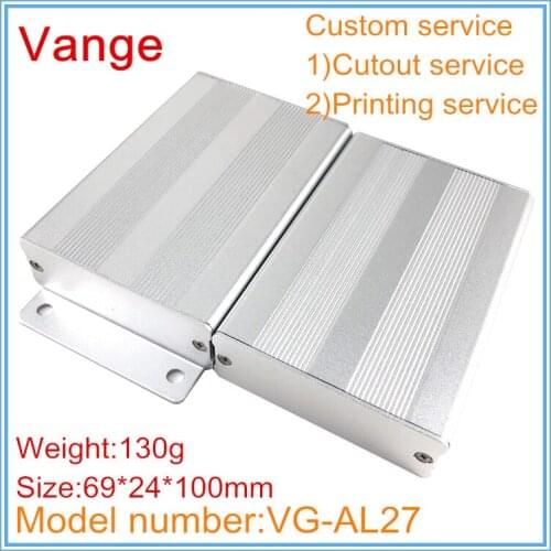 2pcs/lot industry injected aluminum junction box 6063-T5 aluminum project box 69*24*100mm for tracker equipment