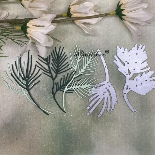 2Pcs Christmas leaves Metal Cutting Dies Stencils For DIY Scrapbooking Decorative Embossing Handcraft Die Cutting Template