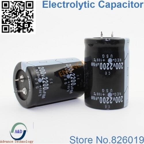 4pcs/lot 200V 2200UF Radial DIP Aluminum Electrolytic Capacitors size 35*50 2200UF 200V Tolerance 20