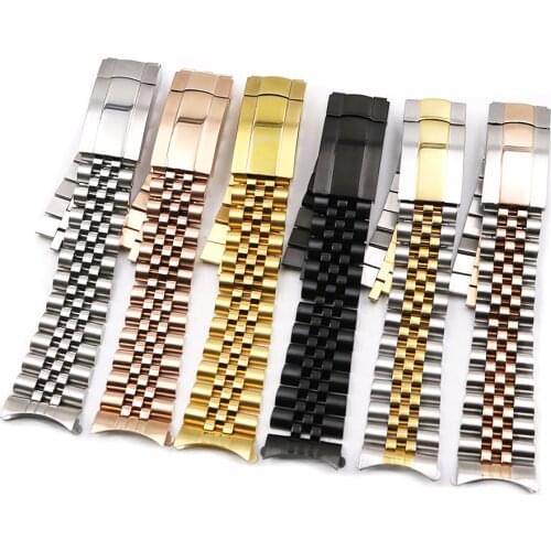 CARLYWET 19 20mm Wholesale Hollow Curved End Screw Links Stainless Steel Replacement Jubilee Watchband Bracelet For Datejust