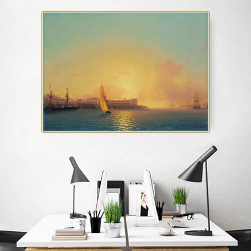 Citon Ivan Aivazovsky《Grafskaya wharf, Sebastopol》Canvas Oil Painting Artwork Poster Picture Modern Wall Decor Home Decoration