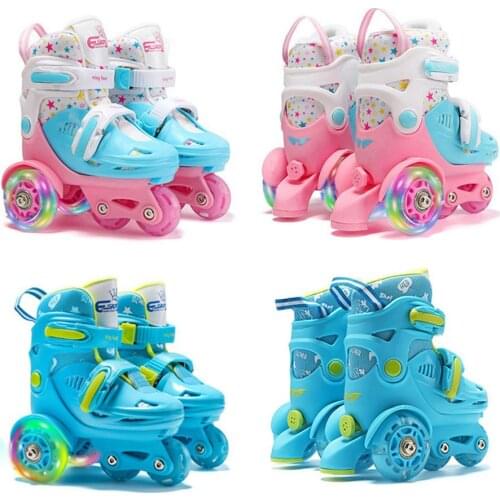 Children Skates High Elastic PU Inline Skate For 2-8 Years Old Childrens Skating Shoes Adjustable Size For Men Women