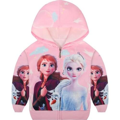 Disney Frozen Elsa Autumn Winter Kids Girls Cartoon Print 3D Hoodies Long Sleeve Cartoon Sweatshirts Children Clothing