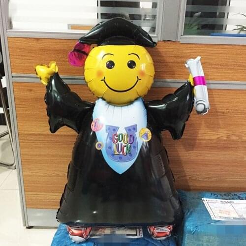 1pc 72*103 Big size graduation foil balloons smiling doctor baloes for graduation ceremony supplies GOOD LUCK ballon for baby