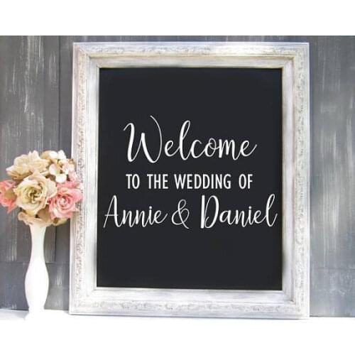 Custom Name Welcome To The Wedding Of Decal Personalized Wedding Sign Reception Decor Wall Sticker H148