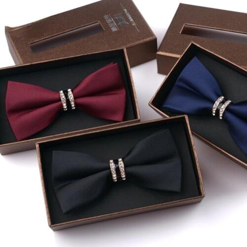 Exquisite Rhinestone British Mens Bow Bow Tie Mens Formal Wedding Tie Korean Double Layer Bridegroom Bow Tie Butterfly
