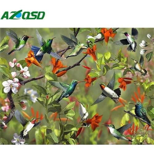 AZQSD Painting By Numbers Birds Animal Hand Paint Kit Canvas Picture Oil Painting By Numbers Diy Wall Art Home Decoration Gift