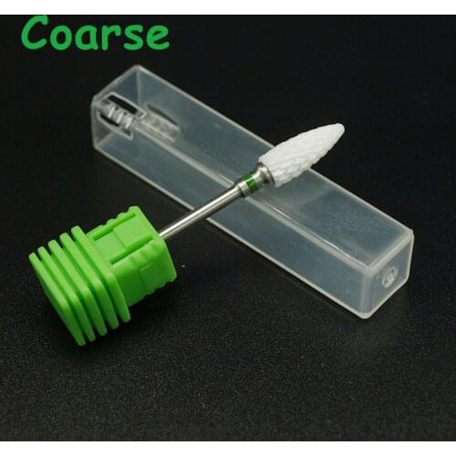 Hot! 3/32" Coarse Flame Cuspidal Nail Art Drill Bit Polish Tool Ceramic Mounted Grinding Stone Head Electric Manicure Cutter