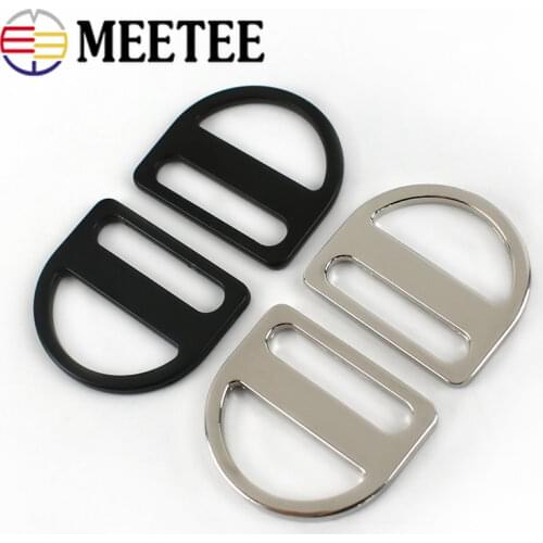 20/40pcs ID25mm Metal D-shaped Tri-Glide Buckle D Hooks Half-round Ring Clasp DIY Bag Strap Hanging Ring Buckles Accessories