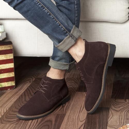 Brand Faux Suede Leather Mens Boots Men Business Casual leather Shoes Autumn Winter Fashion Oxford Shoes For Men yuj7