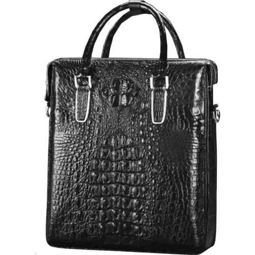 Linshe new 2021 crocodile Men bags Single shoulder bag business men briefcase Mens bags handbag Vertical bag bag male bag