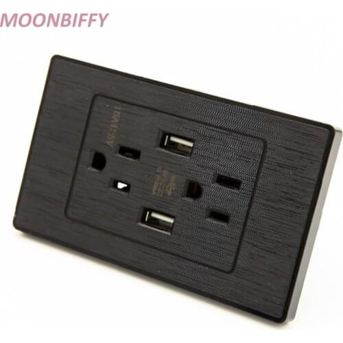 Dual USB Port Wall Socket Charger AC Power Receptacle Outlet Plate Power Adapter 5V 2A