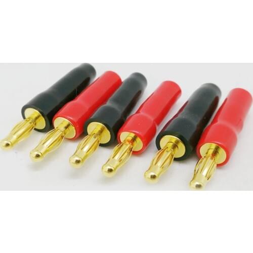 Smonisia 20pcs/lot Gold-plating 4mm Banana Connector Free Welding Soft Glue banana Speaker Amplifier Terminal Plug