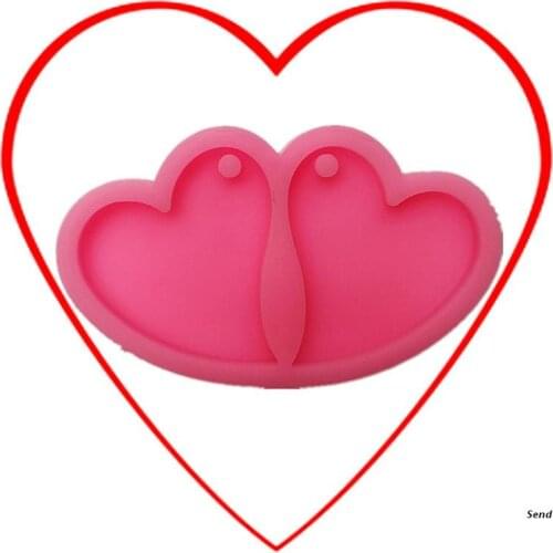 Heart-to-Heart Earrings Epoxy Resin Mold Keychain Casting Silicone Mould DIY Crafts Jewelry Pendant Casting Tool