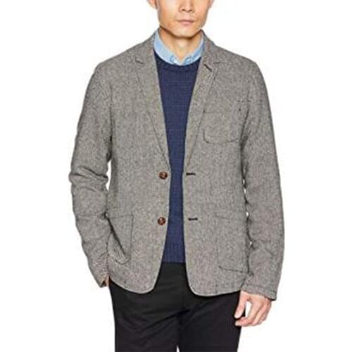 Grey Tweed Mens Suits For Wedding Custome Made Weddng Dress Formal Blazer Party Suit Dinner Suit Two Pieces Suit(Jacket+Pants)