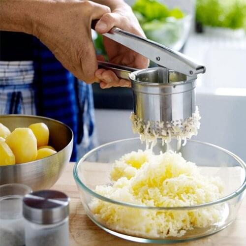 Potato Masher Ricer Press Mashed Potatoes Stainless Steel Crushing Potatoes Puree Fruit Vegetable Juicer Press Maker Tool