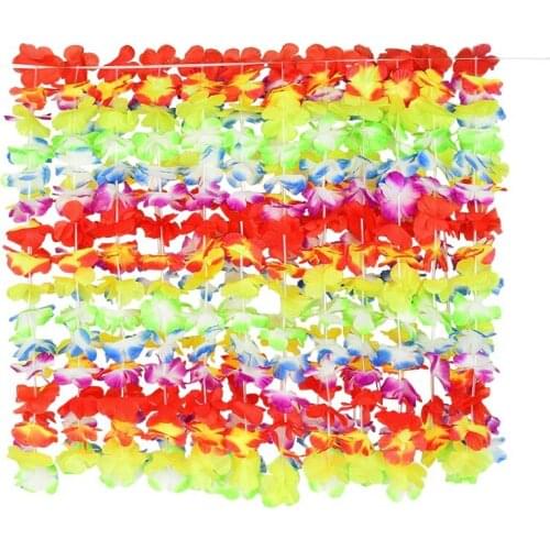 Wreath Hawaiian Party Decorations Tropical Style Artificial Flowers Garland Necklace Headband Bracelet for Holiday Wedding Beach